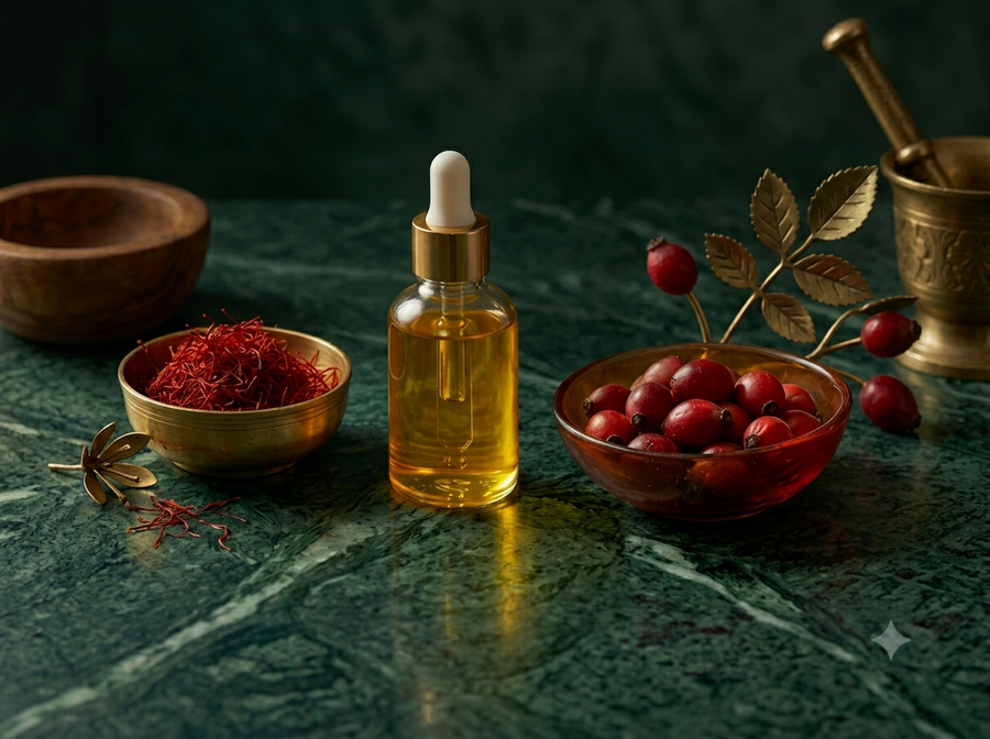 Saffron Oil vs. Rosehip Oil for Hyperpigmentation: Chemistry, Benefits & Skin Types
